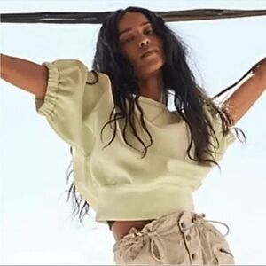 Free people movement lime green oversized top size med